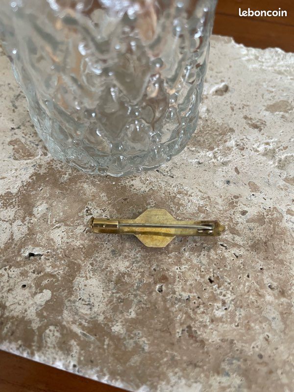 Ancienne Broche En Plaquer Or 18k 750 Art Déco Nouveau créateur vagues