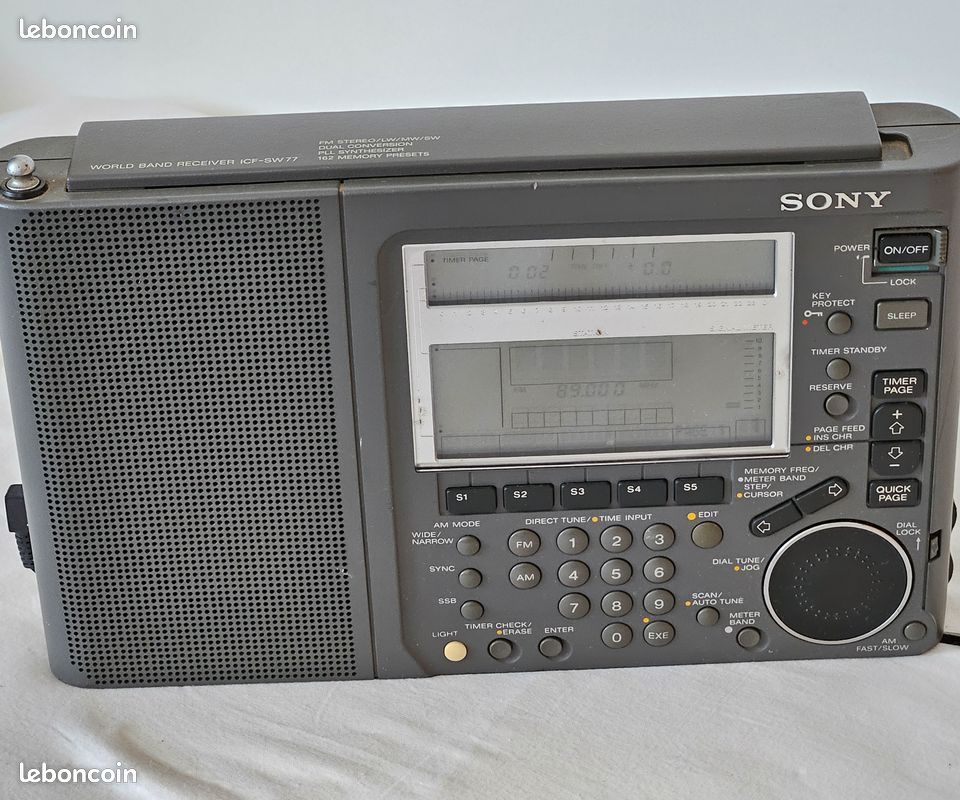 Sony icf-sw77l word band receiver ondes courtes sw- mw -lw - fm stereo tres bon etat (image 15)