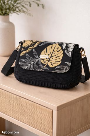 Sac de plage - [MARQUE] - Sac à bandoulière en velours côtelé avec