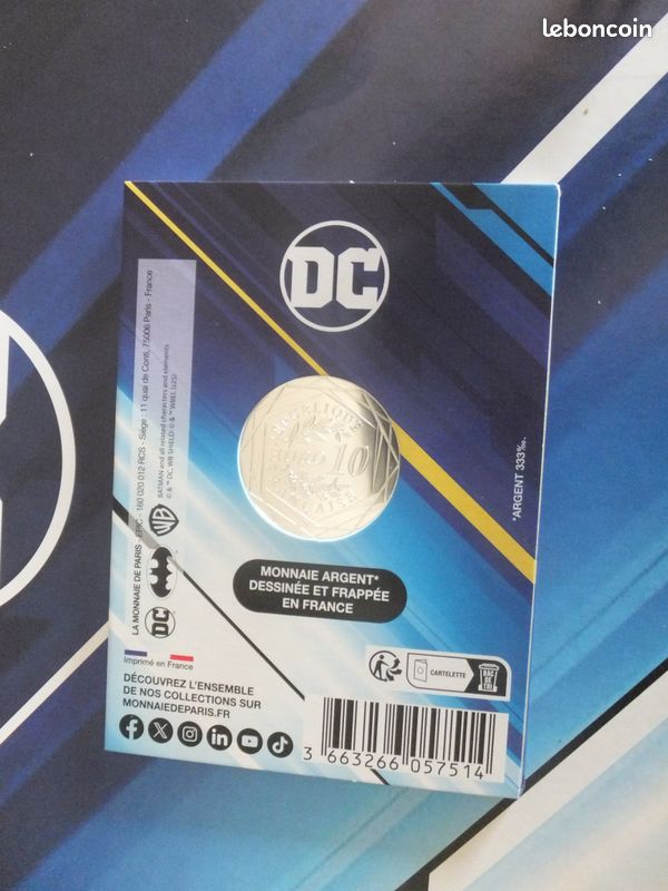 10 euro France 2025 argent - DC Comics (série des 9 premières pièces