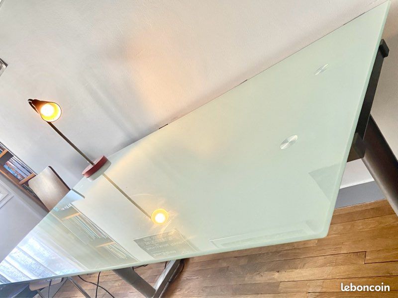Bureau plateau verre 160x80 / Excellent état / 40 euros (image 1)
