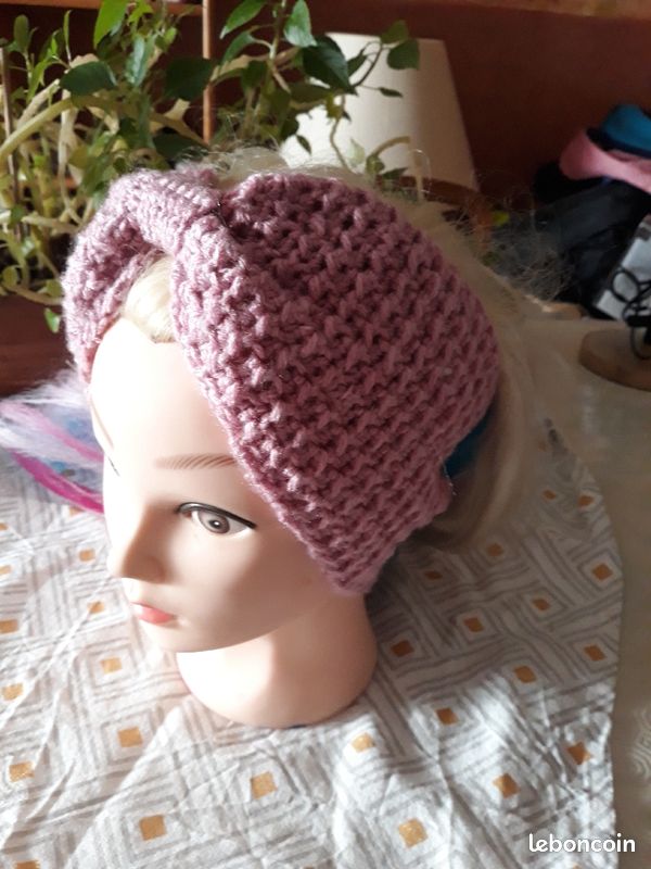 Bandeau de tête cache oreilles 48 cm avec noeud - headband (image 2)