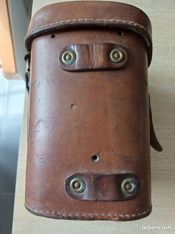 Ancienne sacoche militaire en cuir "Huet" de Paris (image 4)