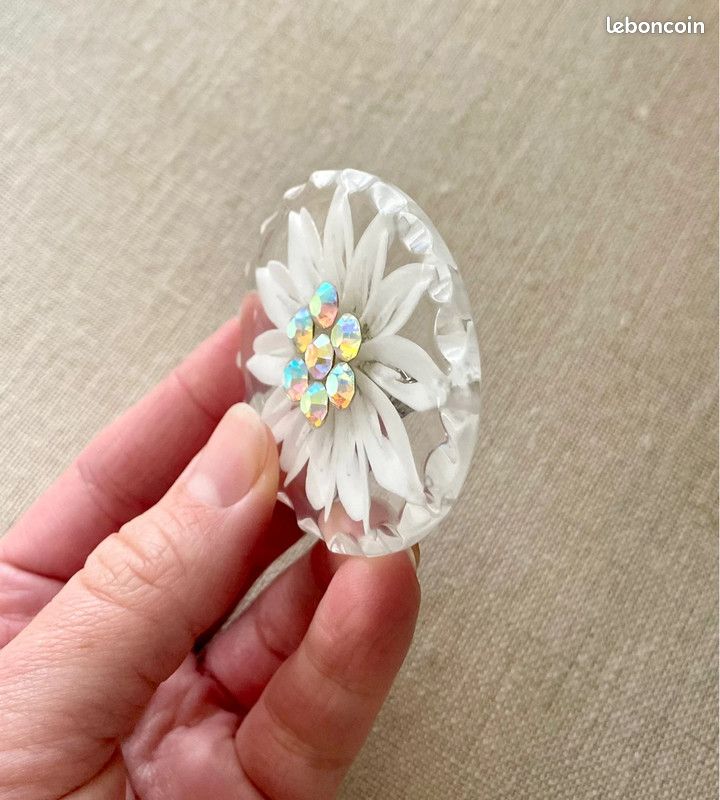 Broche bijoux fleur edelweiss (image 2)