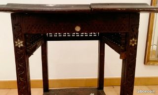 Table gueridon marocain ancien decor nacre (image 4)