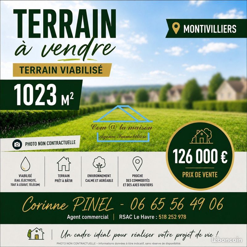Terrain 1023 m² · à Montivilliers · 1 023 m² · 126 000 €