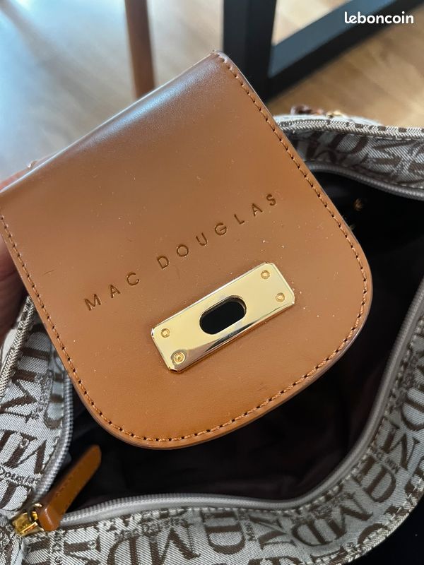 Sac Besace Mac Douglas En Cuir Gris - Finitions Dorées, Occasion En Très Bon état