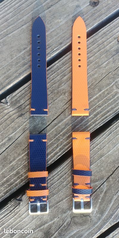 Bracelet de montre cuir quadrillé sur mesure (image 4)