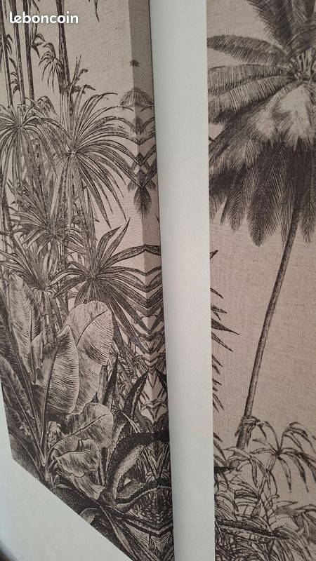 Toiles imprimées triptyques jungle noire et beige, 135x120 cm (image 12)