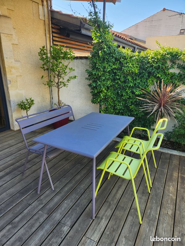 Mobilier de jardin FERMOB Monceau - Ensemble Table + chaises + banc (image 1)