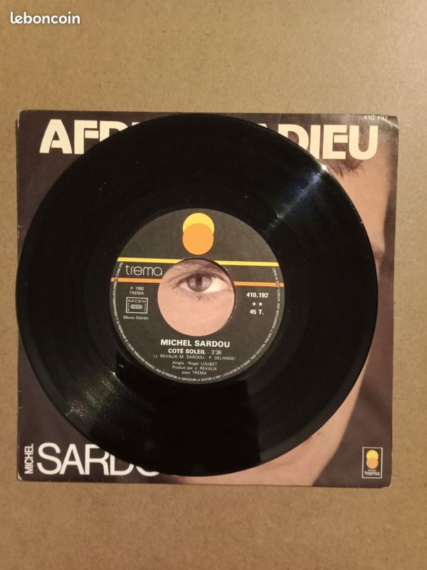 45 tours vinyle Michel Sardou Afrique Adieu et côté soleil (image 4)