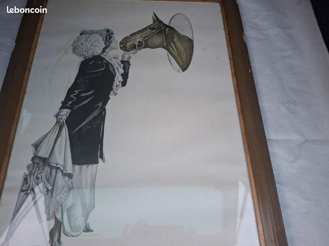 GRAVURE tableau ancien représentation mode (image 4)