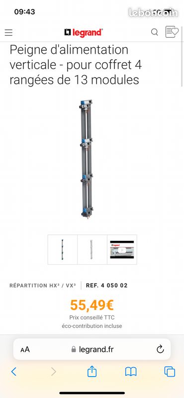 Peigne d’alimentation vertical LEGRAND (image 3)