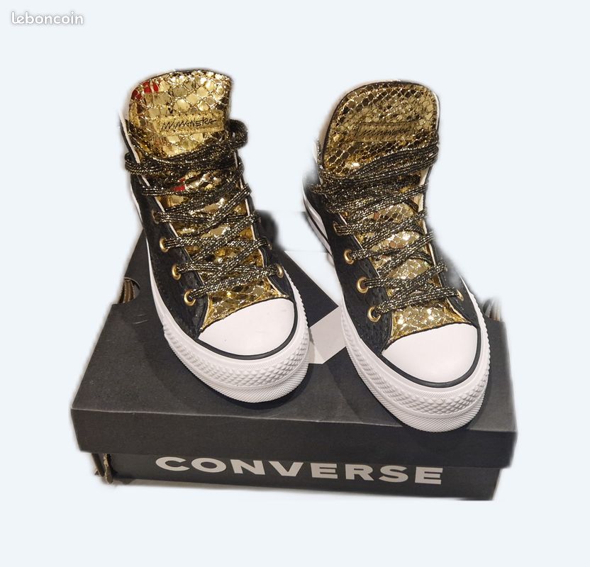 Converse Chuck Taylor Converse Serpent Plateforme Converse Platform Snake  Black Gold Chaussures 2025