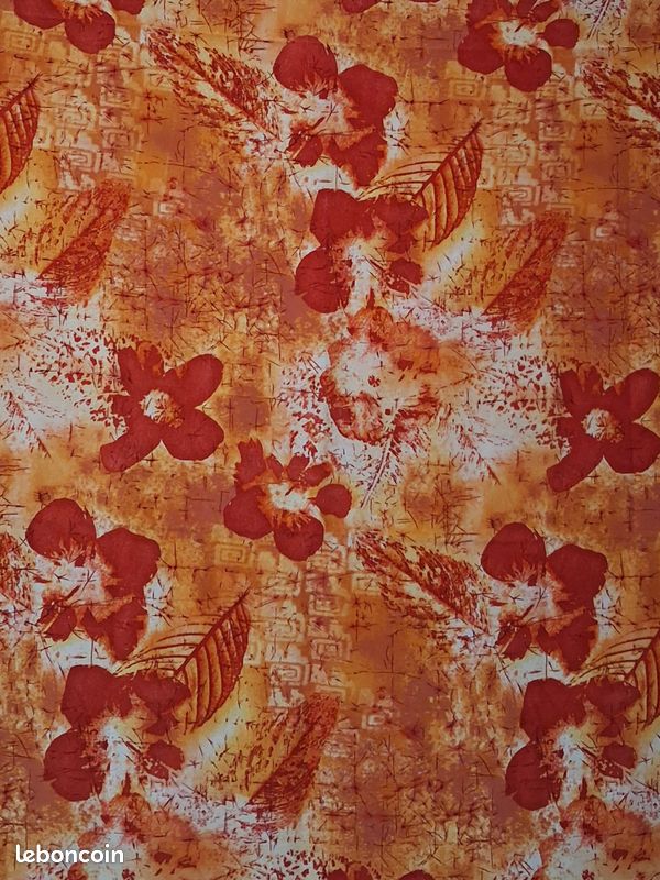đ§”Tissu coupon fluide orange automne coupon 150x150cm â TombĂ© parfait â (image 2)