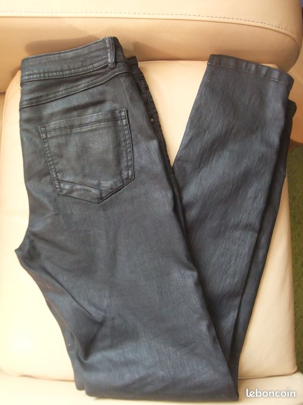 Jeans Femme KANABEACH Fanni - Taille 38 - Bleu Enduit Ciré - Style Bootcut Hiver - Neuf Avec étiquettes