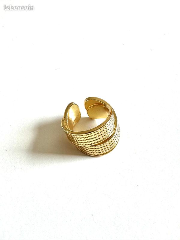 Bague deux bandes croisées (image 4)