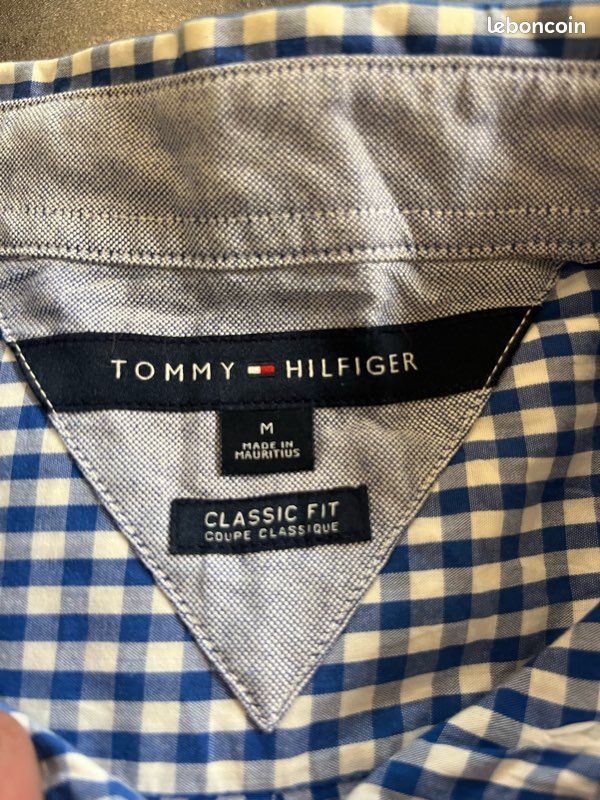Chemise vichy bleu Tommy Hilfiger taille M (image 3)