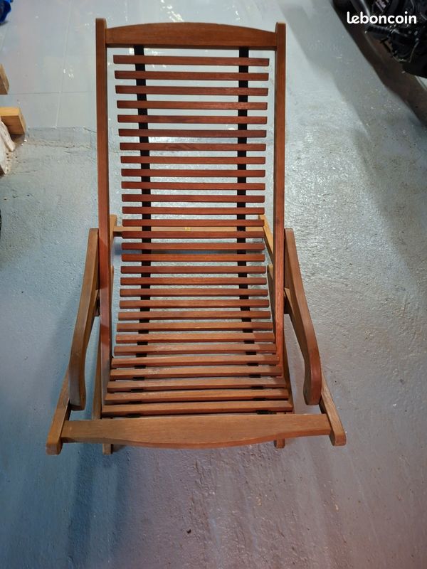Chaise longue bois exotique (image 3)