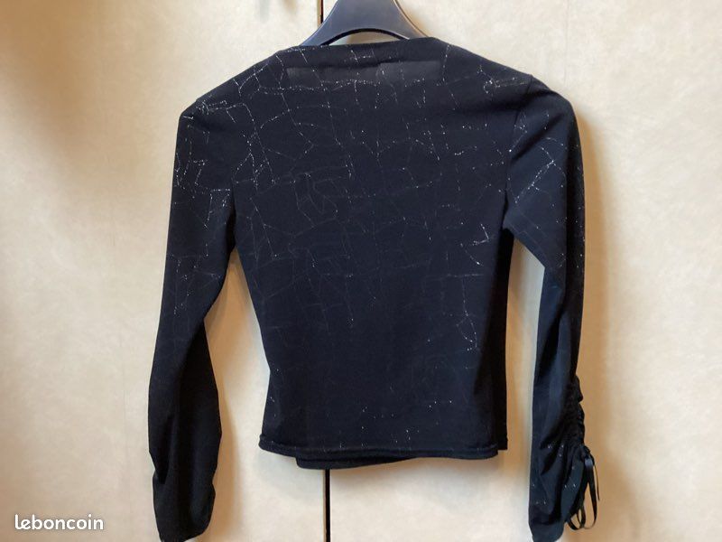 Blouse noir argentée T. 36 (image 2)