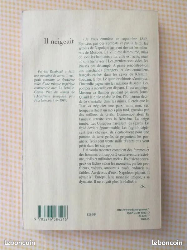 Livre de Patrick Rambaud : Il neigeait (image 2)