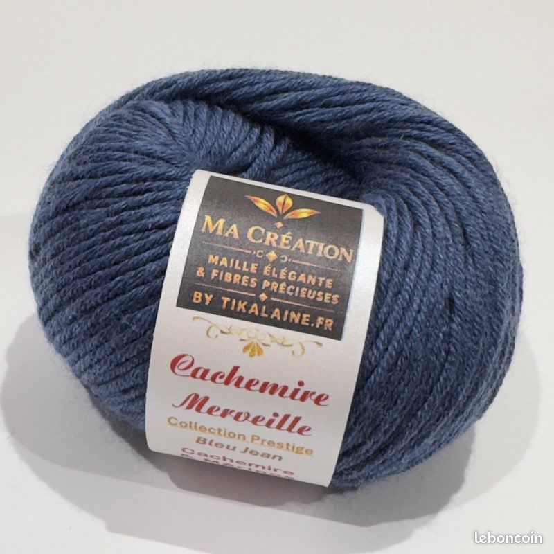 Cachemire et Mérinos Cachemire Merveille bleu jean 10 pelotes 50g 125m (image 2)