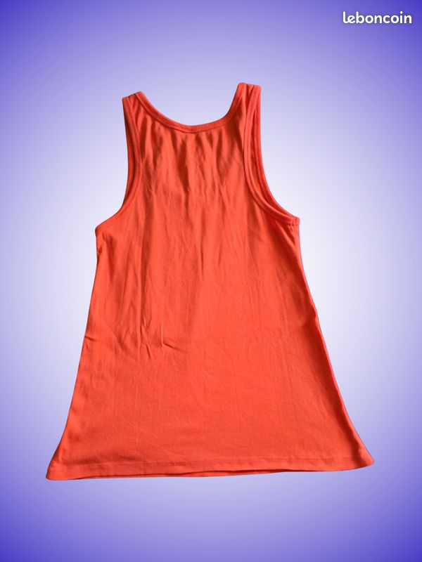 Débardeur Orange Corail Undiz – 100% Coton – Message "Shake & Be Love" – Taille 38 (M) – Très Bon État
Description : (image 2)