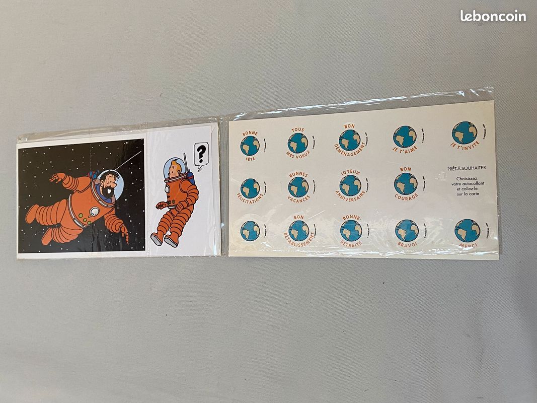 Collector enveloppe pré-timbrée TINTIN "On a marché sur la lune" NEUF vintage 1999 (image 3)