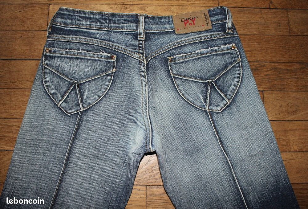 Jean Femme P&Y Taille 36 - Coupe Bootcut Classique - 100% Coton Bleu - Modèle Sarrah - En Très Bon état Occasion