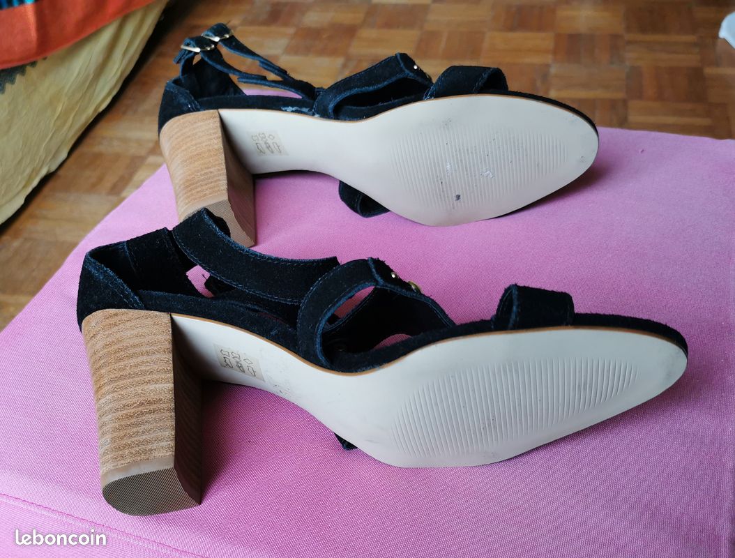 ERAM Escarpins ouverts Cuir Noirs 2 brides Taille 41 (image 17)