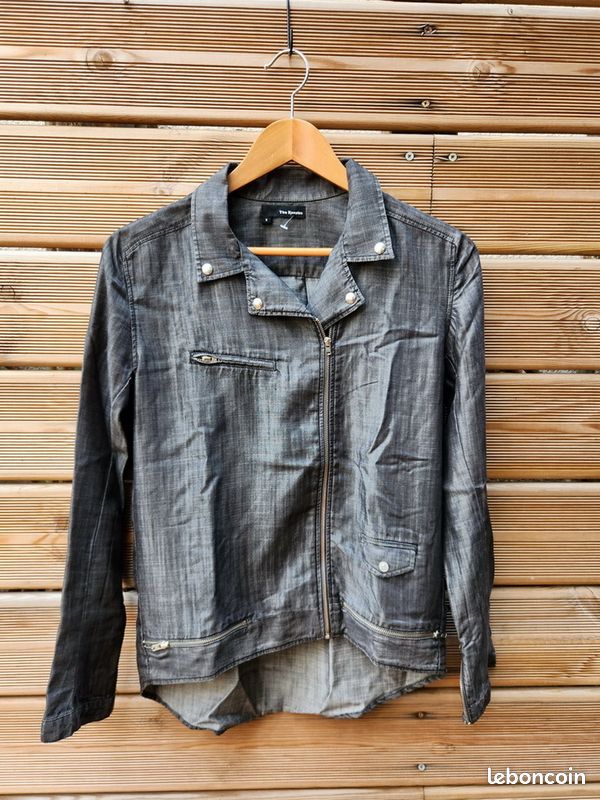 🧥 Blouson en Jean léger style Perfecto — The Kooples — Femme