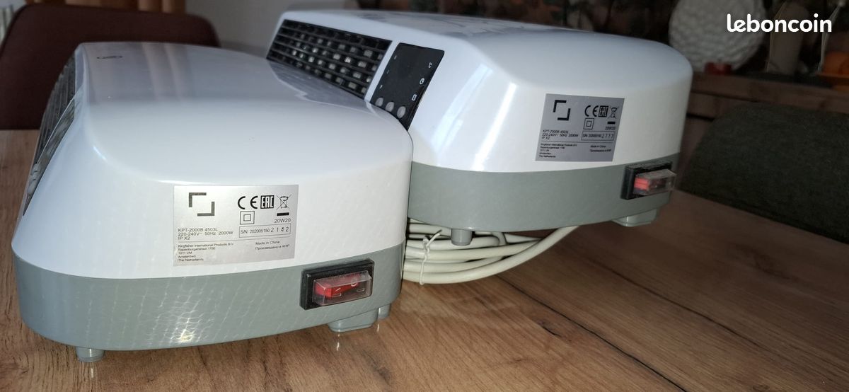 Lot de 2 chauffages soufflants salle de bain 2000 W (image 3)