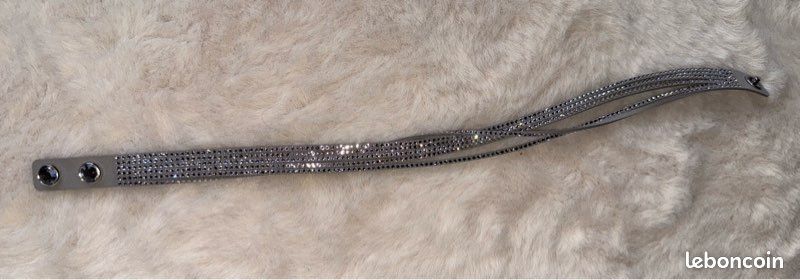 Bracelet Swarovski gris souple (image 4)