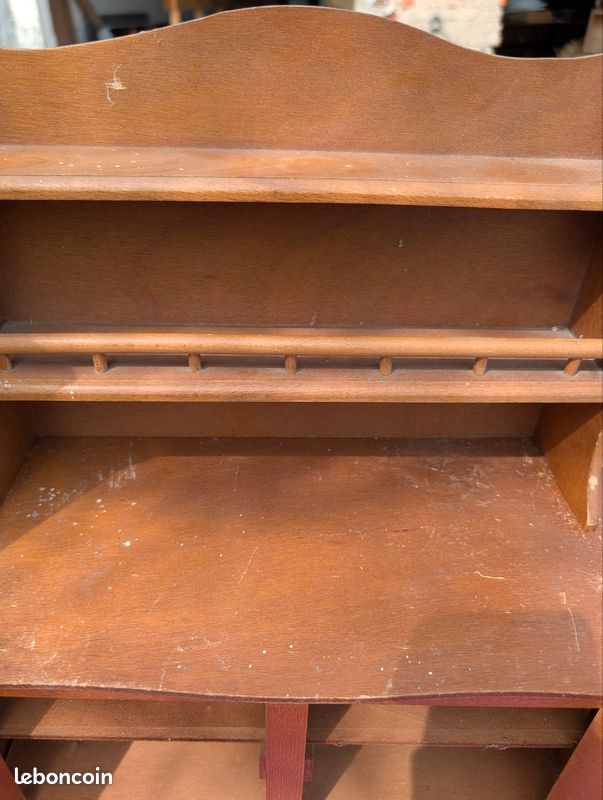ANCIENNE ARMOIRE VITRINE de poupée, meuble miniature de maitrise doll