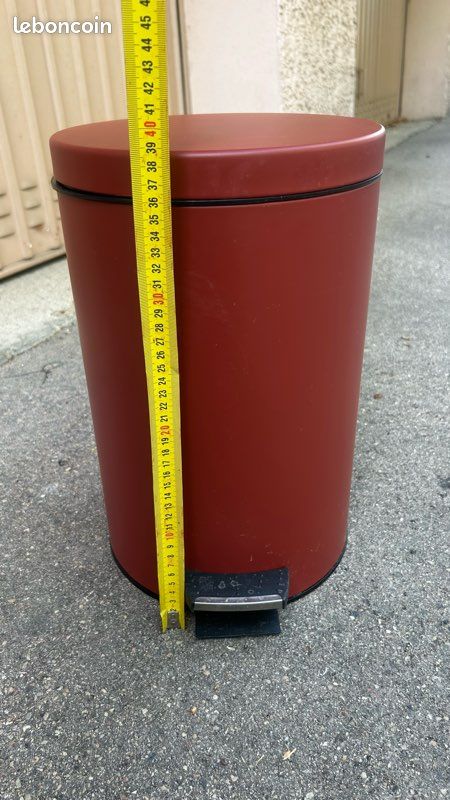 Poubelle à pédale rouge bordeaux / terracotta — 12-15 L (image 3)