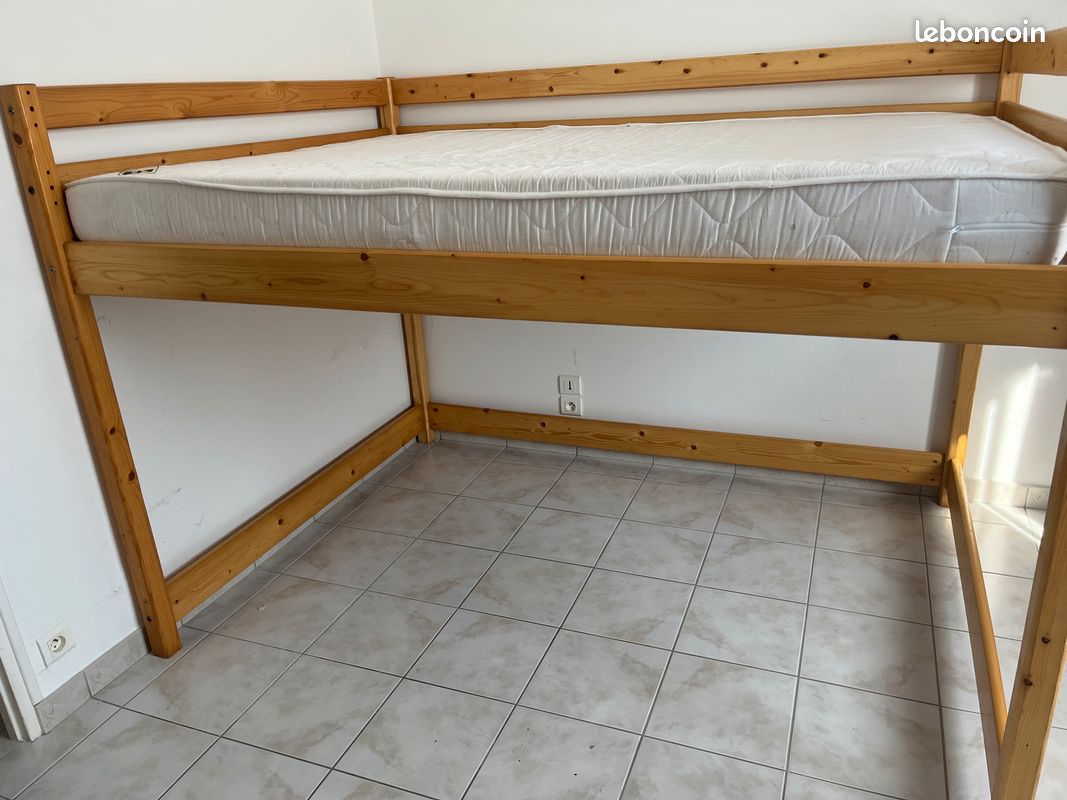 Lit Double Grande Hauteur avec Sommier et Matelas (image 4)