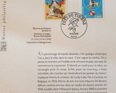 enveloppe 1er jour fête du timbre Lucky Luke 01 Villieu Loyes Mollon 2003