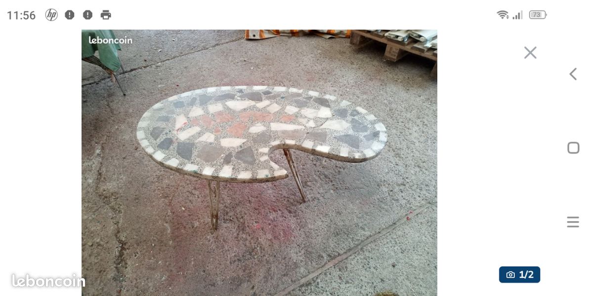Table basse vintage terrazzo (image 1)