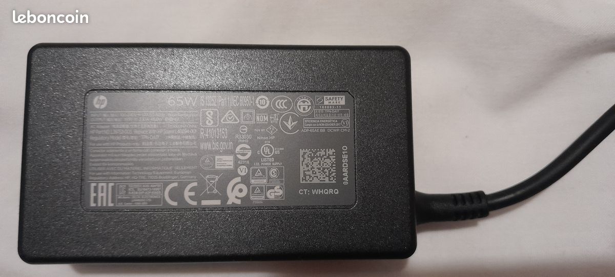 Chargeur (alimentation) Pour PC Portable HP - Occasion Testé Et Fonctionnel