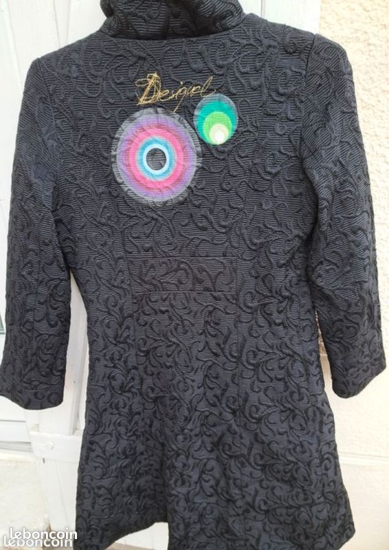 Manteau Mi-saison Desigual Taille 38/36 - Coloré, Longueur 91 Cm, Très Bon état
