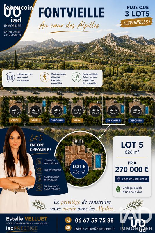 Terrain 626 m² · à Fontvieille · 626 m² · 270 000 €