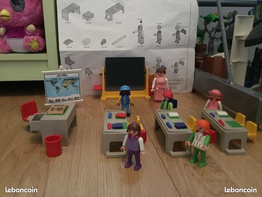 PLAYMOBIL vintage 1900 série rose école classe écolier pupitres 5314 de 1995 #2