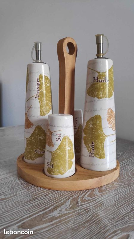 Presentoir produits cuisine, vinaigre, huile, sel, poivre (image 1)
