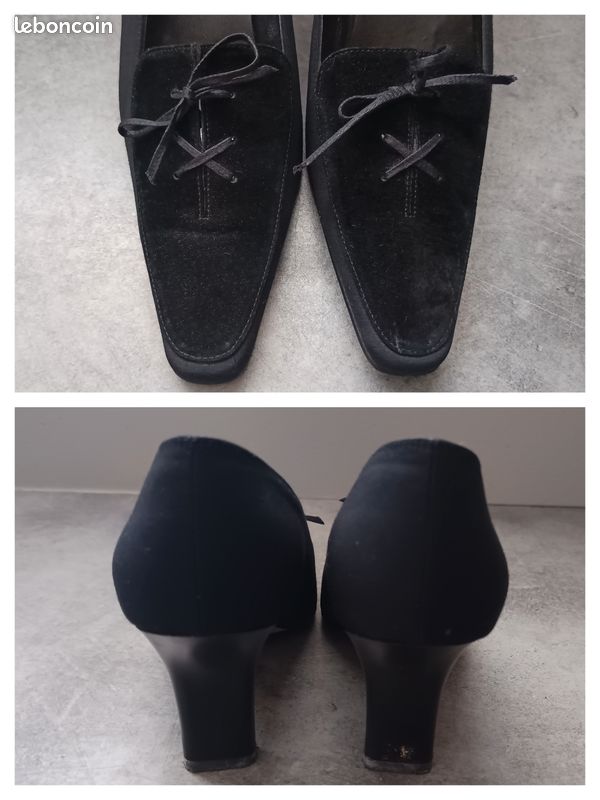 Escarpins En Toile Pour Femme - Taille 4.5 UK (37 EU), Bordeaux Et Blanc, Neufs Avec Petits Défauts