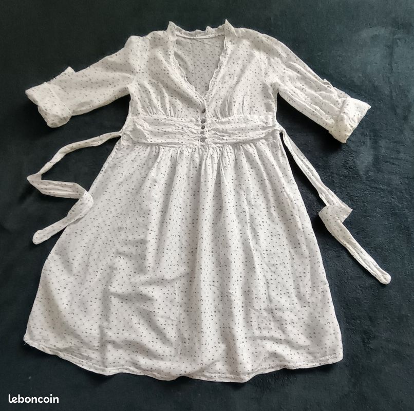 Robe été manches longues – Made in Italy – Soie & coton – Style romantique (image 7)