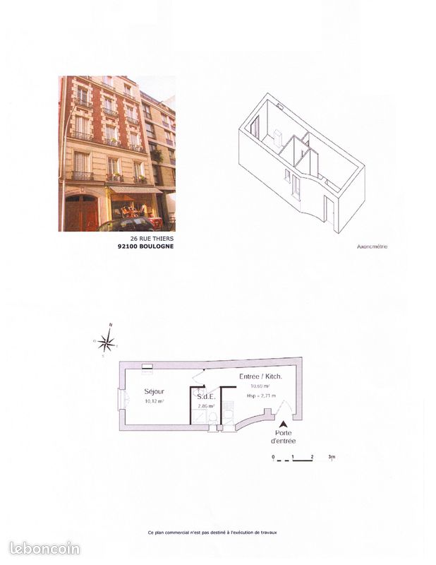 Appartement 1 pièce 24 m² · à Boulogne-Billancourt · 23,7 m² · 850 €/mois