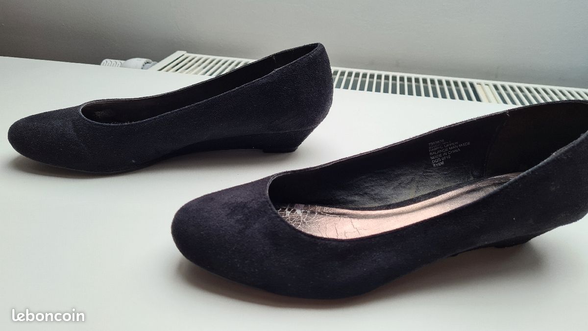 Ballerines noires petit talon 3cm (image 2)