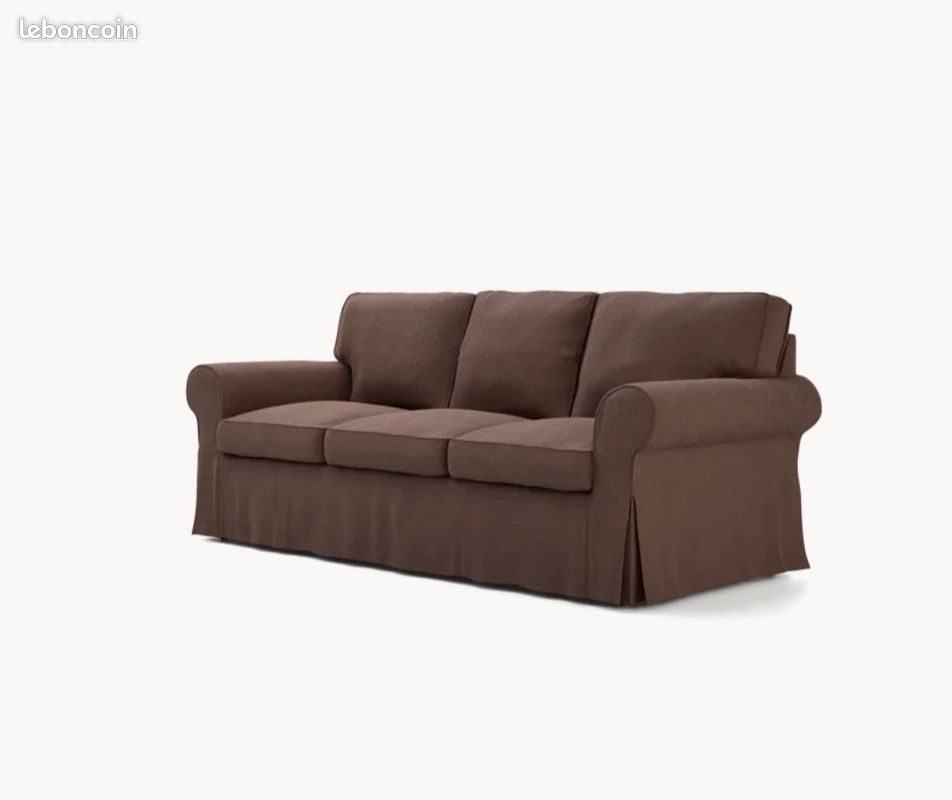 Housse marron canapé 3 places ikea (Ektorp) (image 1)