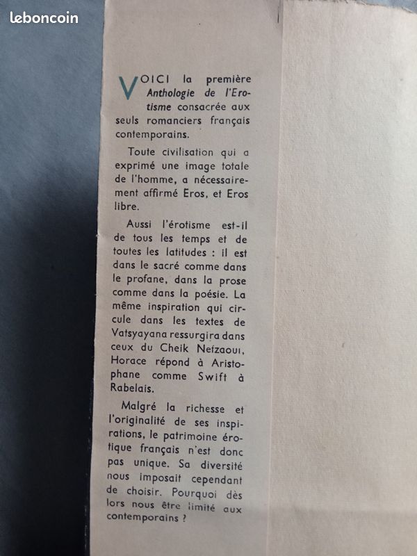 Anthologie de l’Érotisme de Pierre Louÿs à Jean-Paul Sartre VARIN (image 4)