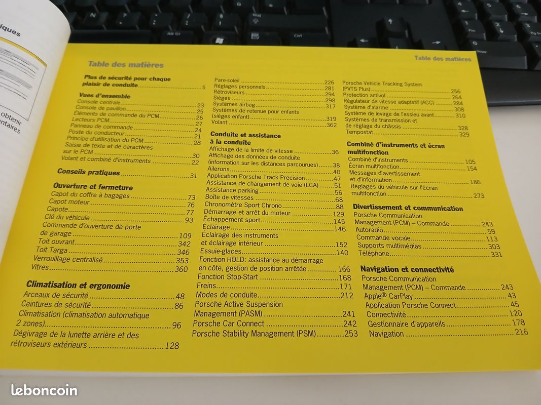 Manuel d'utilisation en français - 991 phase 2 (carrera ou turbo + PCM) - Porsche (notice, coupé, cabriolet, targa, etc) (image 2)